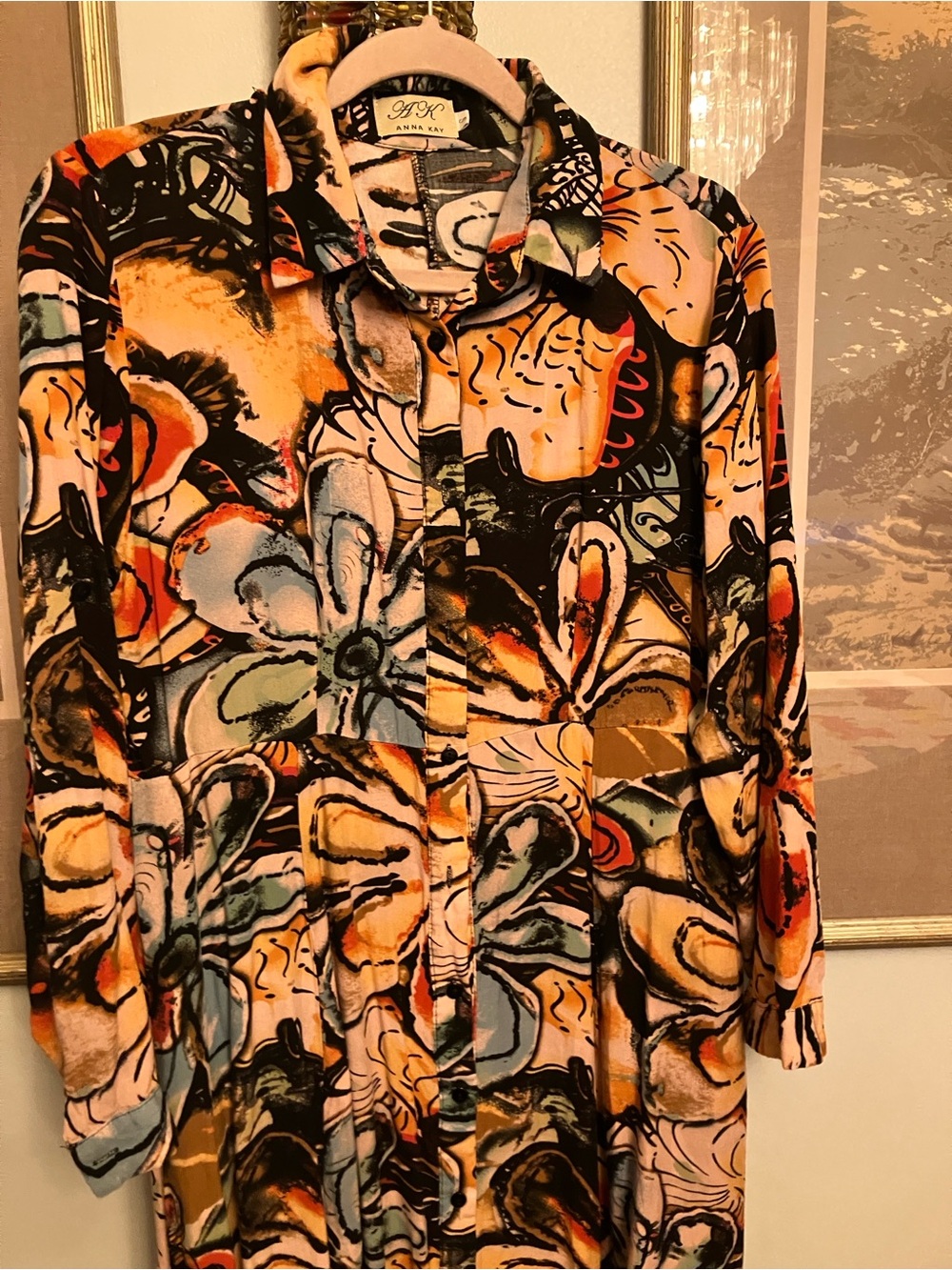 Anna Kay Softest Viscose Abstract Floral Dress